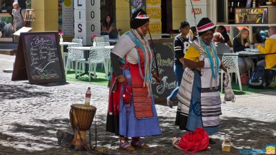 Local singing on Greenmarket Square in Cape Town