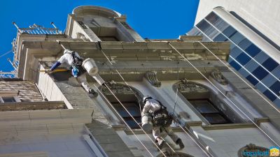 Renovation work on a historic building in the centre of Cape Town