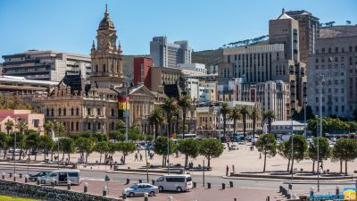 City Hall building with the Grand Parade seen from Cape Town Castle