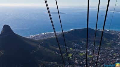 View out of the cable car